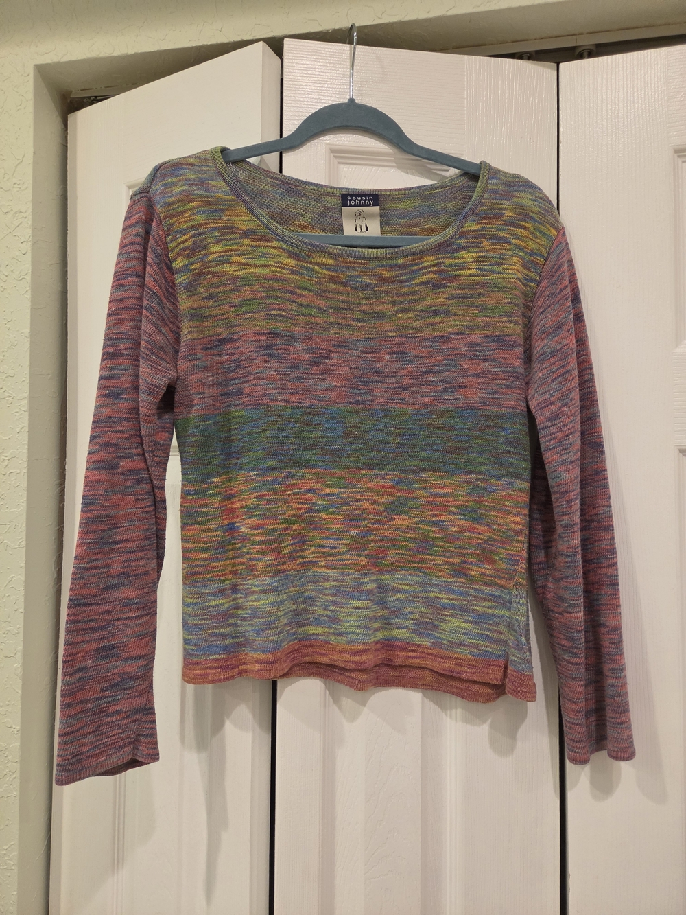 VINTAGE Cousin Johnny Striped Space-Dye Long-Sleeve Knit Top - Multicolor